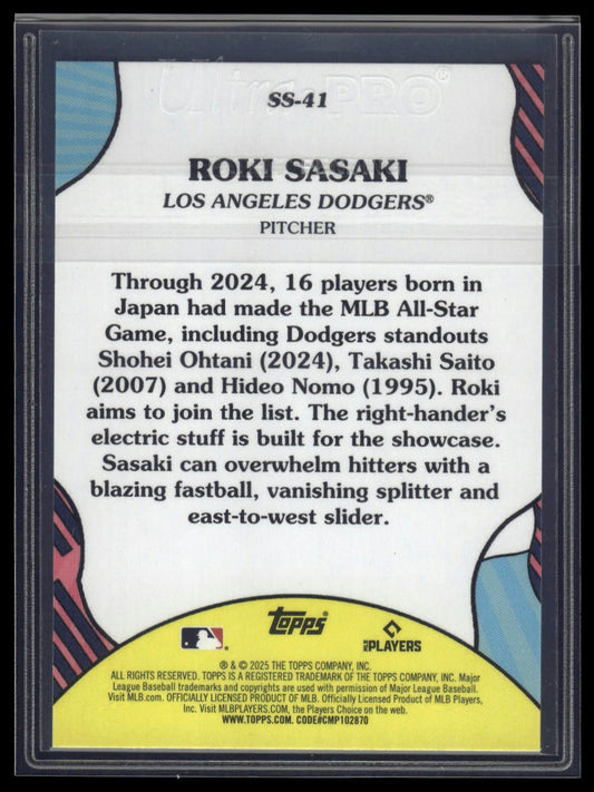 2025 Topps Series 1 #SS-41 Roki Sasaki Summer Superstars