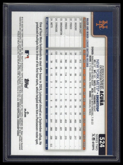 2025 Topps #524 Luisangel Acuña