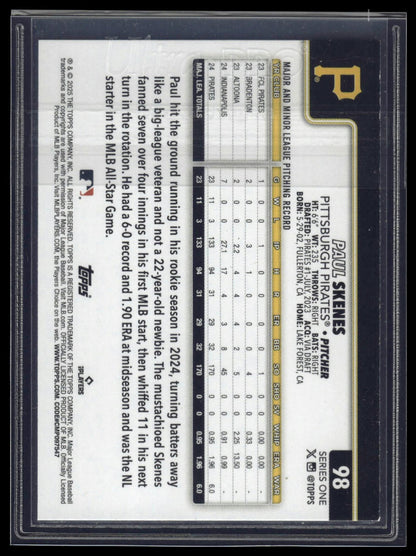 2025 Topps #98 Paul Skenes