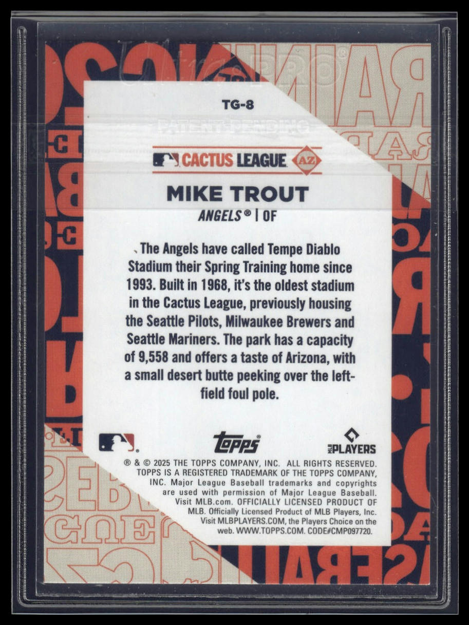 2025 Topps Series 1 #TG-8 Mike Trout Training Grounds