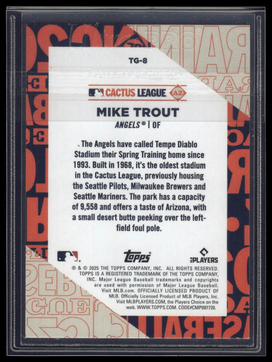 2025 Topps Series 1 #TG-8 Mike Trout Training Grounds