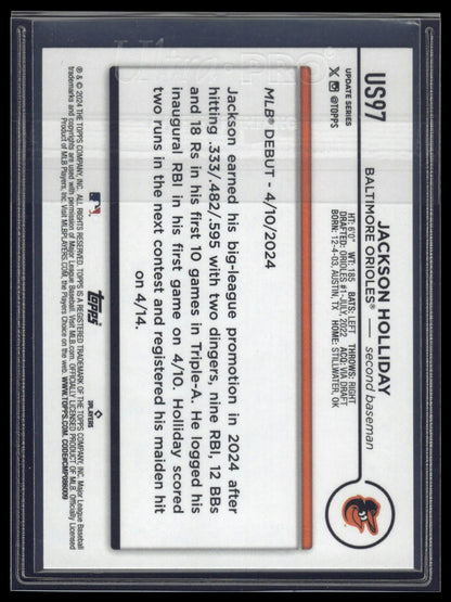 2024 Topps Update #US97 Jackson Holliday Aqua