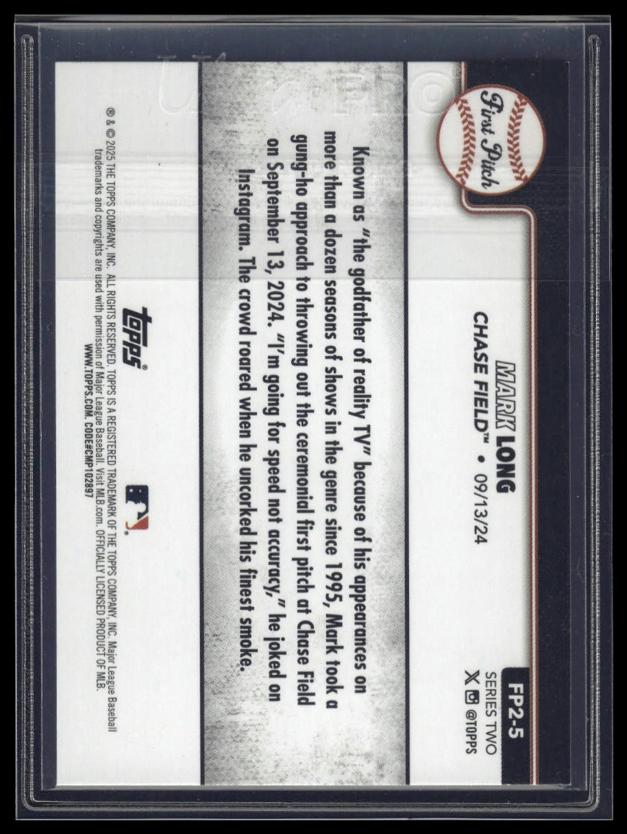 2025 Topps Series 1 #FP2-5 Mark Long First Pitch Pink (Series Two)
