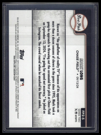 2025 Topps Series 1 #FP2-5 Mark Long First Pitch Pink (Series Two)