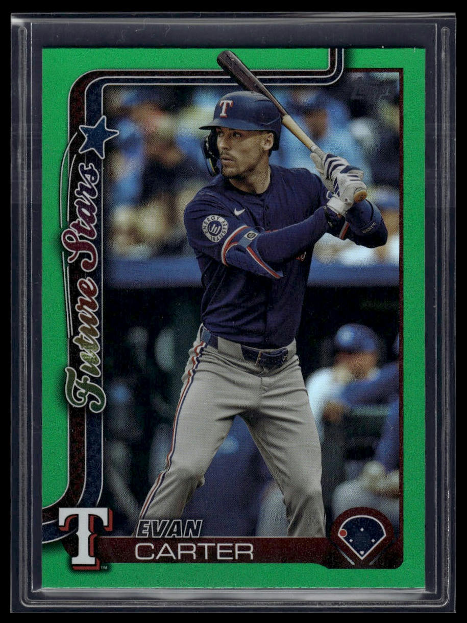 2025 Topps #288 Evan Carter Green Rainbow Foil #/99