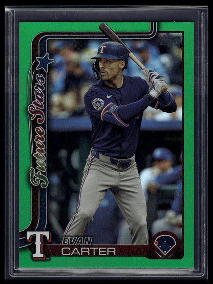 2025 Topps #288 Evan Carter Green Rainbow Foil #/99