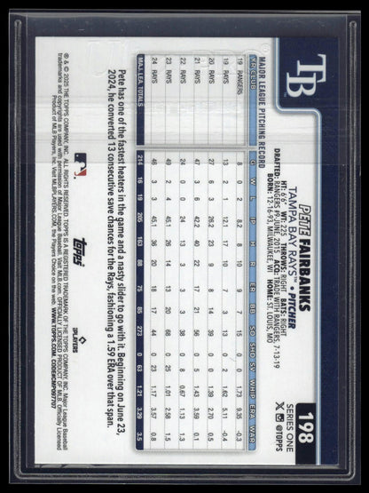 2025 Topps #198 Pete Fairbanks Team Color Border