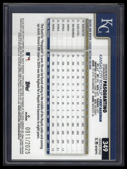 2025 Topps #349 Vinnie Pasquantino Gold #/2025