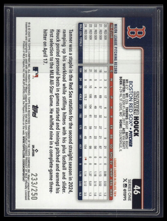 2025 Topps #46 Tanner Houck Purple Rainbow Foil #/250