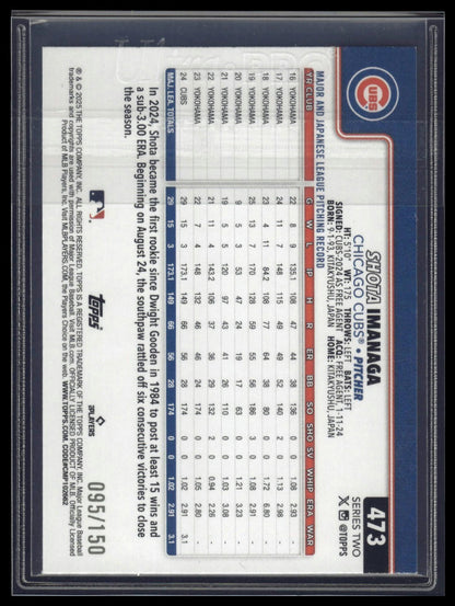 2025 Topps #473 Shota Imanaga Blue Rainbow Foil #/150