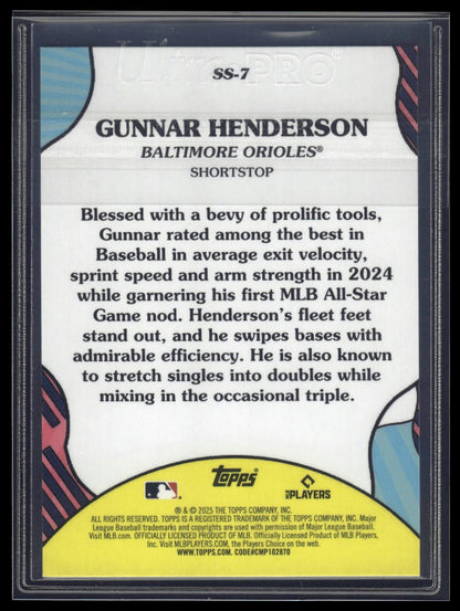 2025 Topps Series 1 #SS-7 Gunnar Henderson Summer Superstars