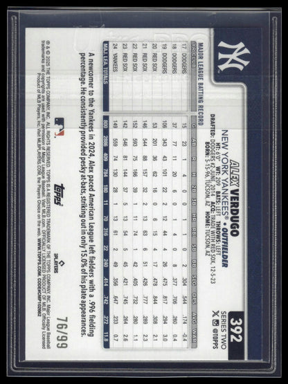 2025 Topps #392 Alex Verdugo Green Rainbow Foil #/99