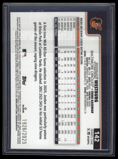 2025 Topps #142 Jordan Westburg 2025 Topps #142 Jordan Westburg Gold #/2024