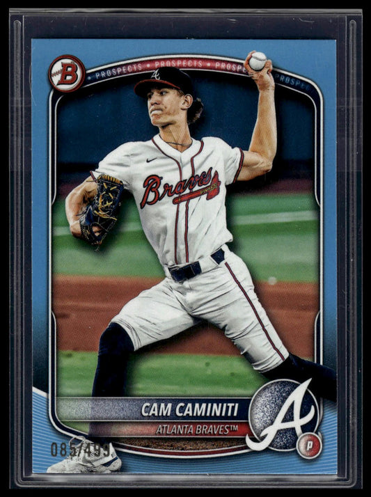 2025 Bowman #BP-46 Cam Caminiti Prospects Sky Blue #/499