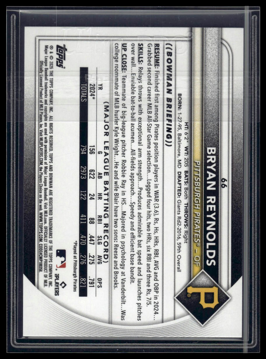 2025 Bowman #66 Bryan Reynolds Purple #/250