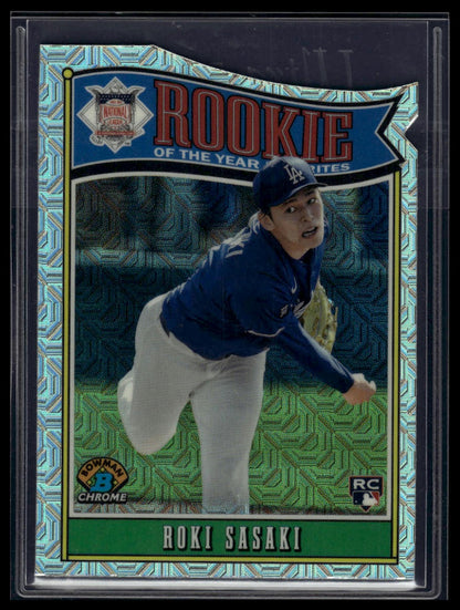 2025 Bowman #ROY-10 Roki Sasaki Rookie of the Year Favorites Mojo Refractor