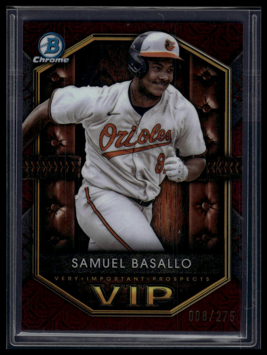 2025 Bowman #VIP-4 Samuel Basallo V-I-Prospects Mojo Burgundy Refractor #/275