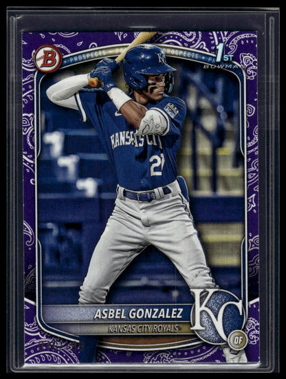 2025 Bowman #BP-4 Asbel Gonzalez Prospects Purple Pattern #/199