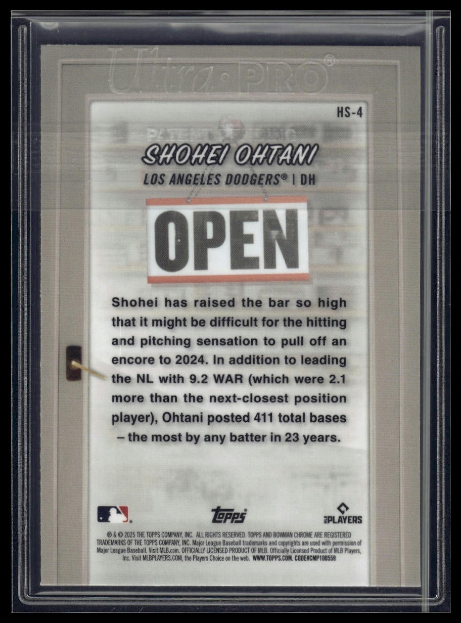2025 Bowman #HS-4 Shohei Ohtani Hobby Stars