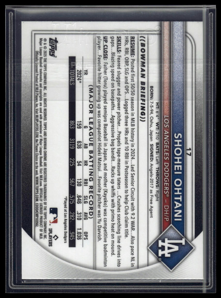2025 Bowman Chrome #17 Shohei Ohtani Mega Box Mojo Chrome Refractor