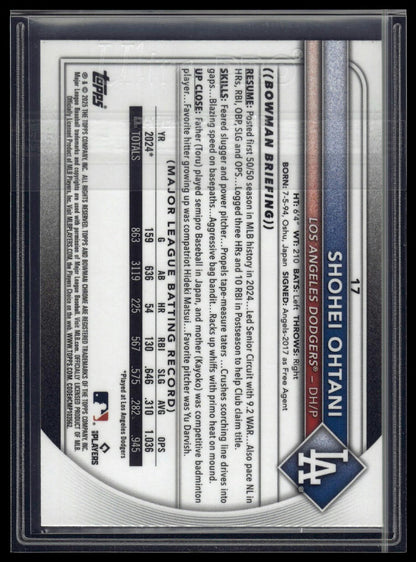 2025 Bowman Chrome #17 Shohei Ohtani Mega Box Mojo Chrome Refractor