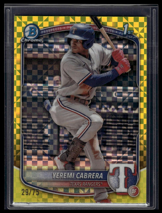 2025 Bowman #BCP-146 Yeremi Cabrera Chrome Prospects Yellow X-Fractor
