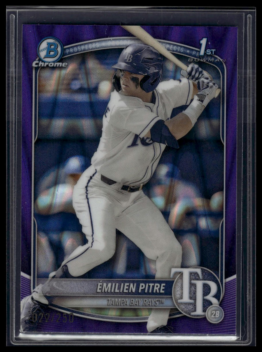 2025 Bowman #BCP-83 Émilien Pitre Chrome Prospects Purple Raywave Refract #/250