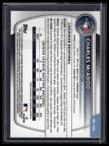 2025 Bowman #BP-150 Charles McAdoo Prospects Pink #/175