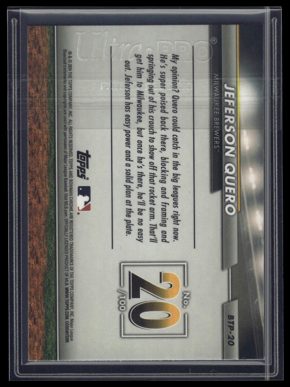2024 Bowman #BTP-20 Jeferson Quero Bowman Scouts' Top 100