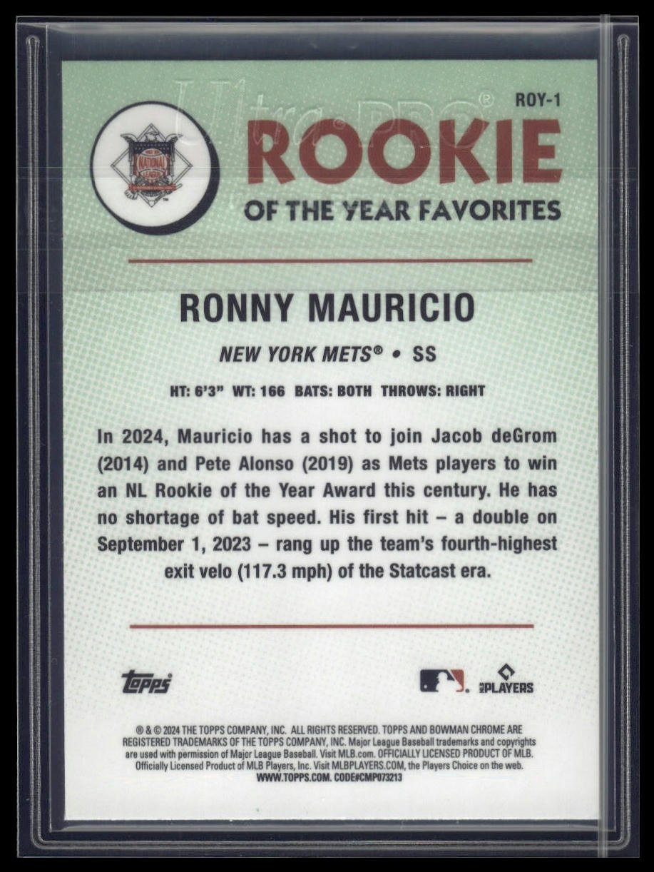 2024 Bowman #ROY-1 Ronny Mauricio Rookie of the Year Favorites