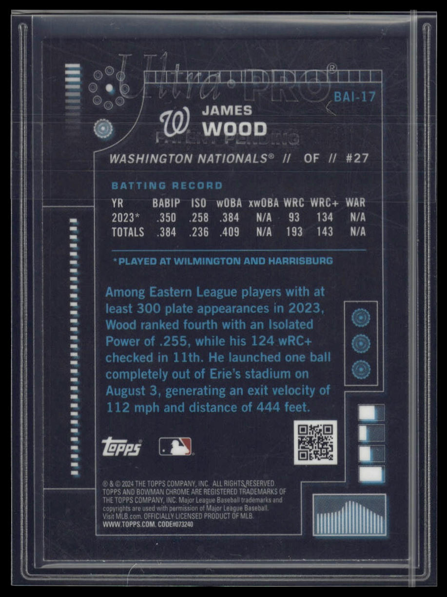 2024 Bowman #BAI-17 James Wood Bowman A.I.