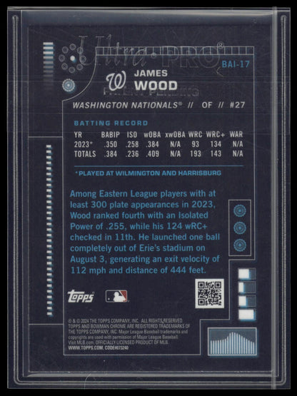2024 Bowman #BAI-17 James Wood Bowman A.I.