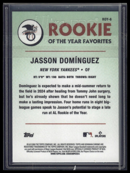 2024 Bowman #ROY-6 Jasson Dominguez Rookie of the Year Favorites