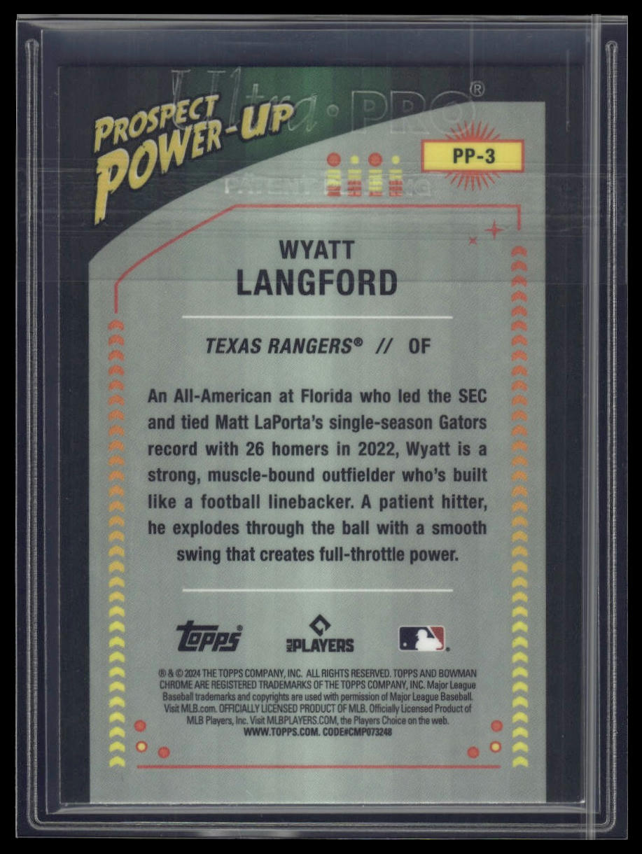 2024 Bowman #PP-3 Wyatt Langford Prospect Power-Up