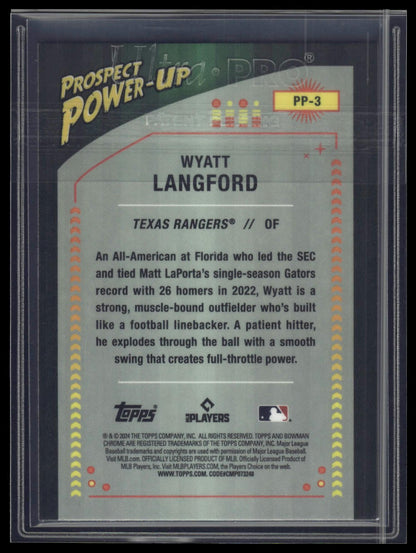 2024 Bowman #PP-3 Wyatt Langford Prospect Power-Up