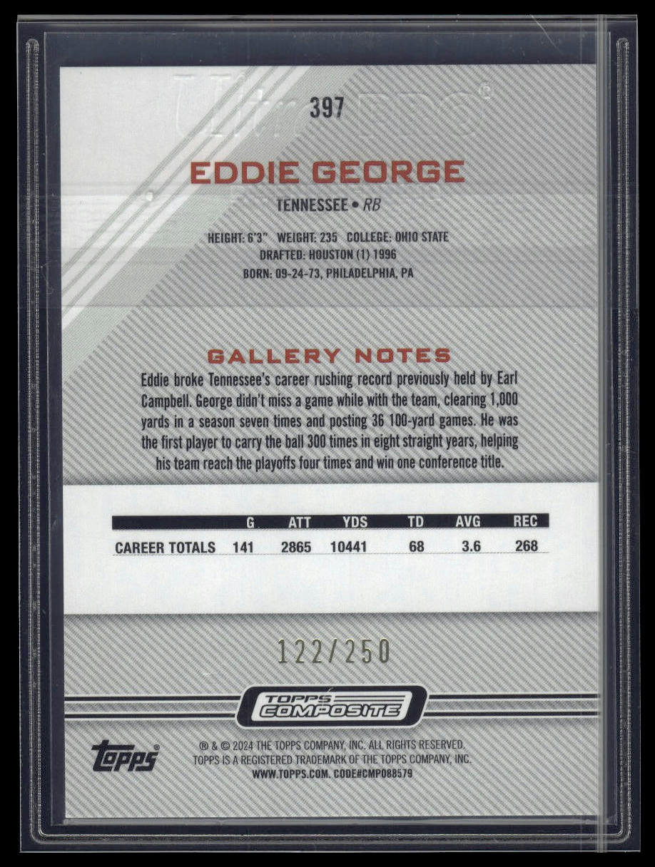 2023 Topps Composite #397 Eddie George Heritage/Gallery Green Rainbow /250