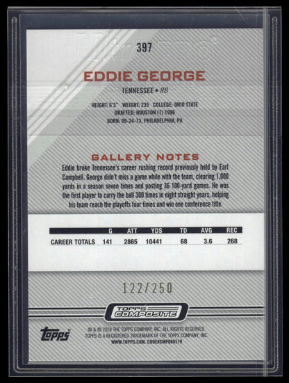 2023 Topps Composite #397 Eddie George Heritage/Gallery Green Rainbow /250