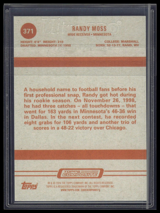 2023 Topps Composite #371 Randy Moss Heritage/Gallery Green Rainbow #/250