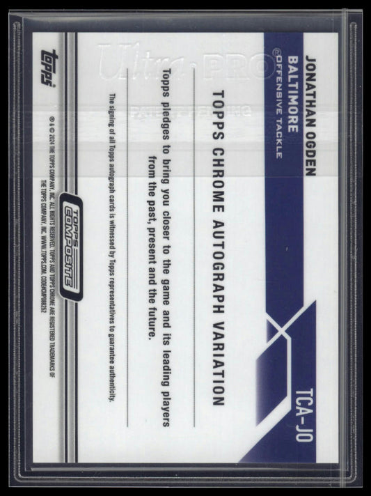 2023 Topps Composite Jonathan Ogden Topps Chrome Auto Purple Speckle /199