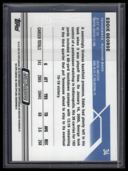 2023 Topps Composite #34 Eddie George Topps Chrome Green Refractor #/99