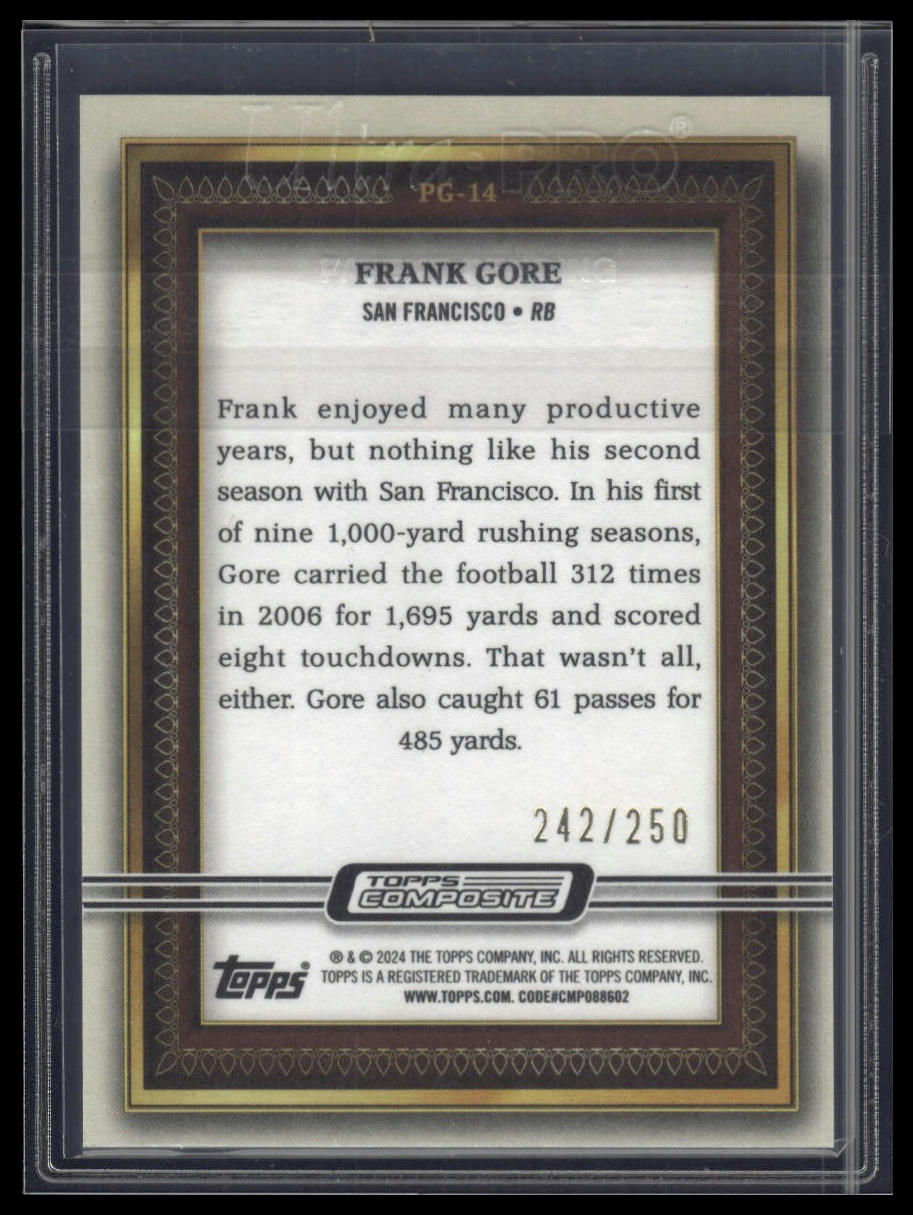 2023 Topps Composite #PG-14 Frank Gore Portrait Gallery Green #/250
