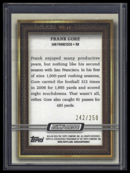 2023 Topps Composite #PG-14 Frank Gore Portrait Gallery Green #/250