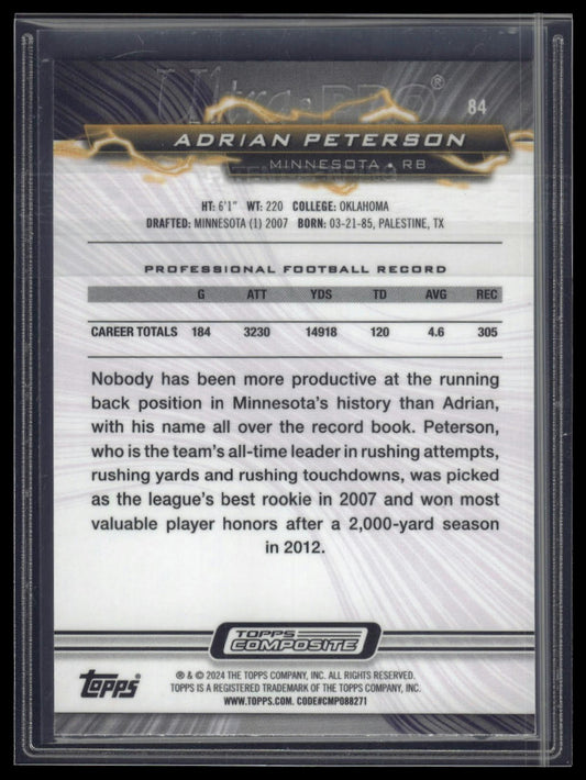 2023 Topps Composite #84 Adrian Peterson Resurgence High Voltage
