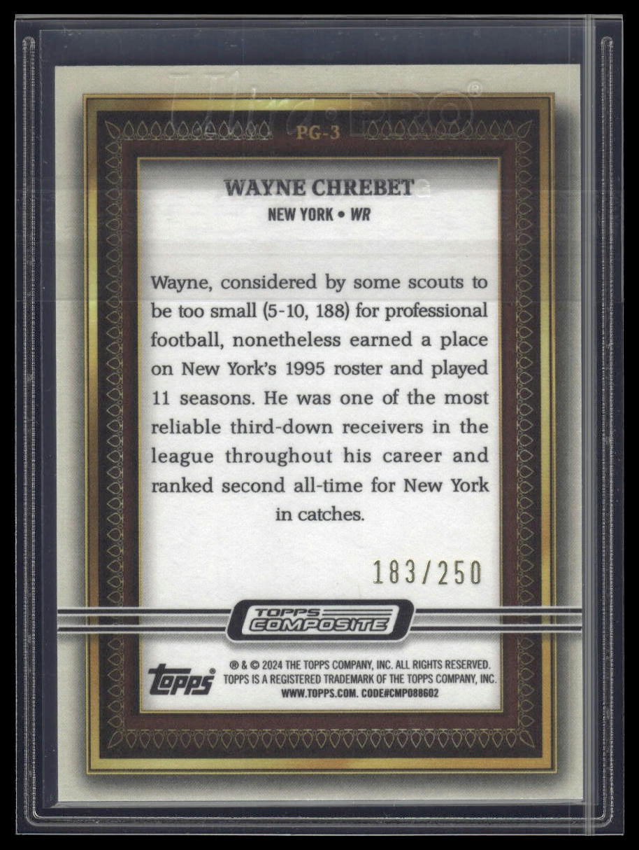 2023 Topps Composite #PG-3 Wayne Chrebet Portrait Gallery Green #/250