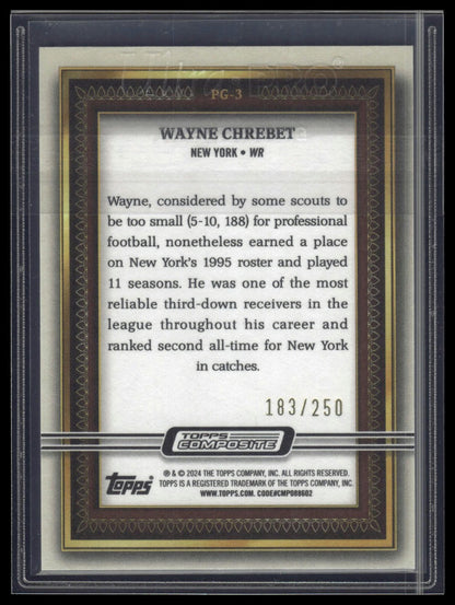 2023 Topps Composite #PG-3 Wayne Chrebet Portrait Gallery Green #/250