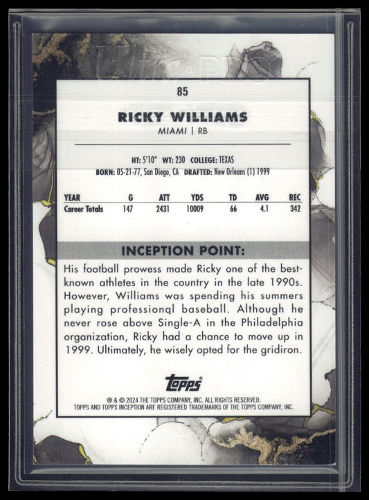 2024 Topps Inception #85 Ricky Williams Gold #/25