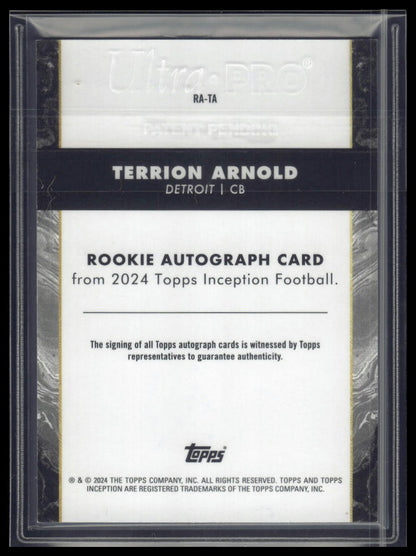 2024 Topps Inception #RA-TA Terrion Arnold Rookie Autographs Gold #/25