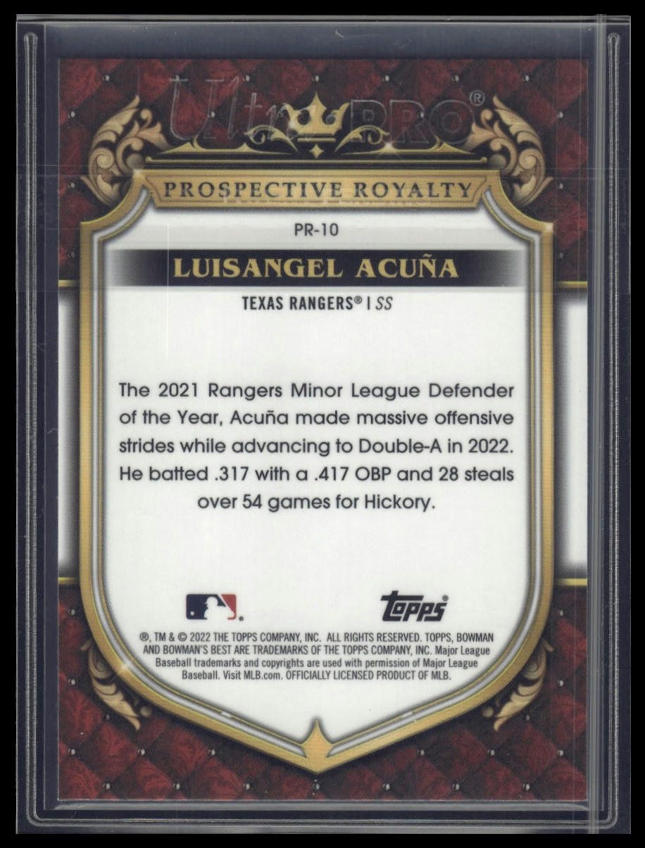 2022 Bowman's Best #PR-10 Luisangel Acuña Prospective Royalty