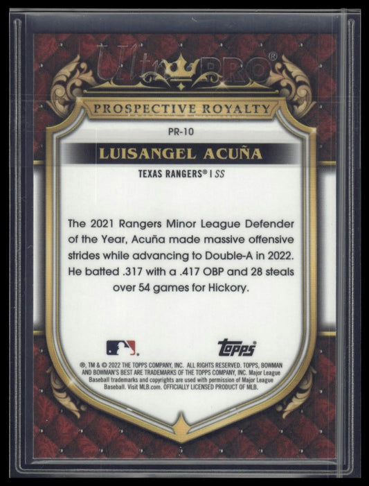 2022 Bowman's Best #PR-10 Luisangel Acuña Prospective Royalty