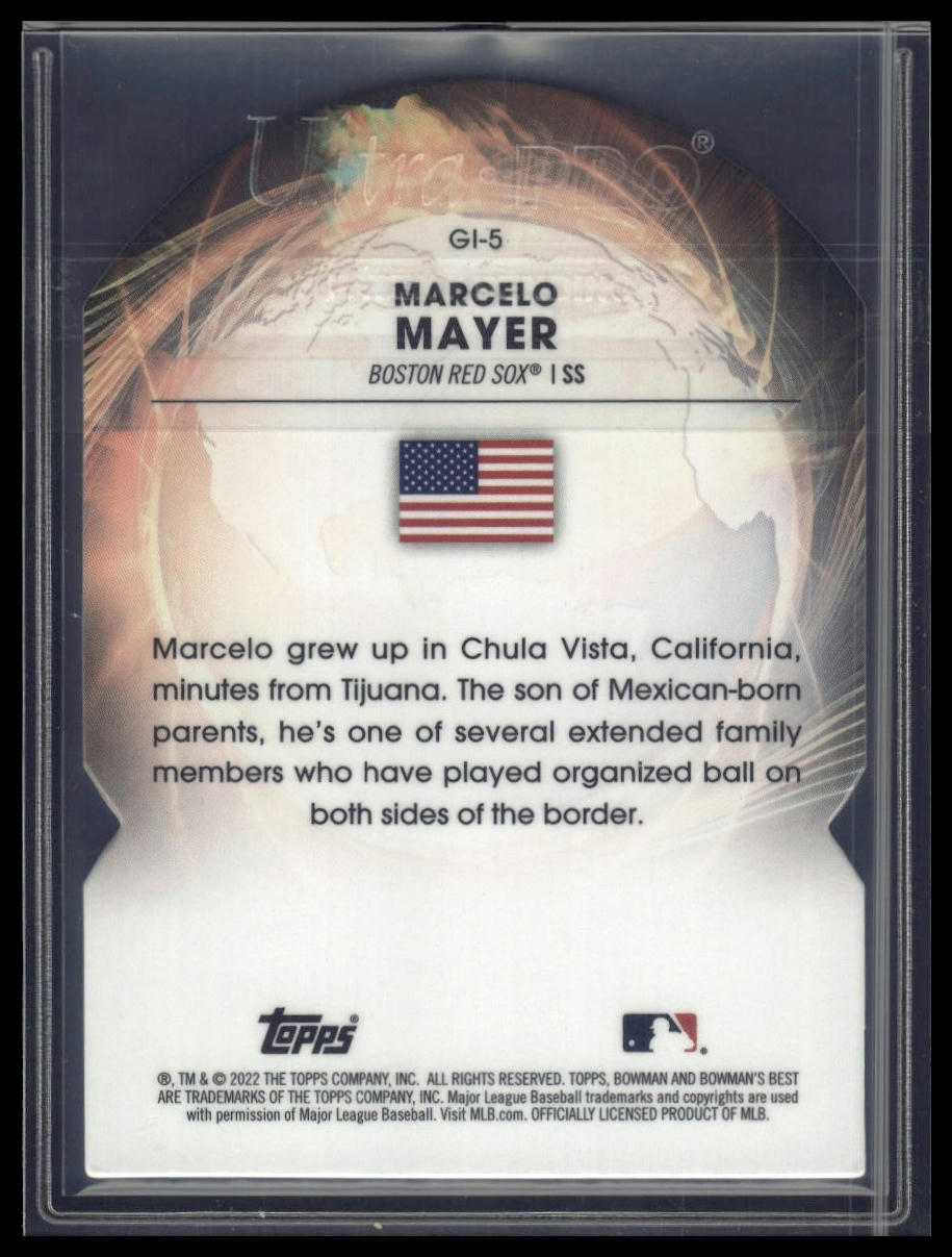 2022 Bowman's Best #GI-5 Marcelo Mayer Global Impact Die Cuts Lava #/50